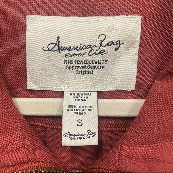 American Rag Red 3/4 Sleeve Zip Up Jacket - Picture 2 of 11
